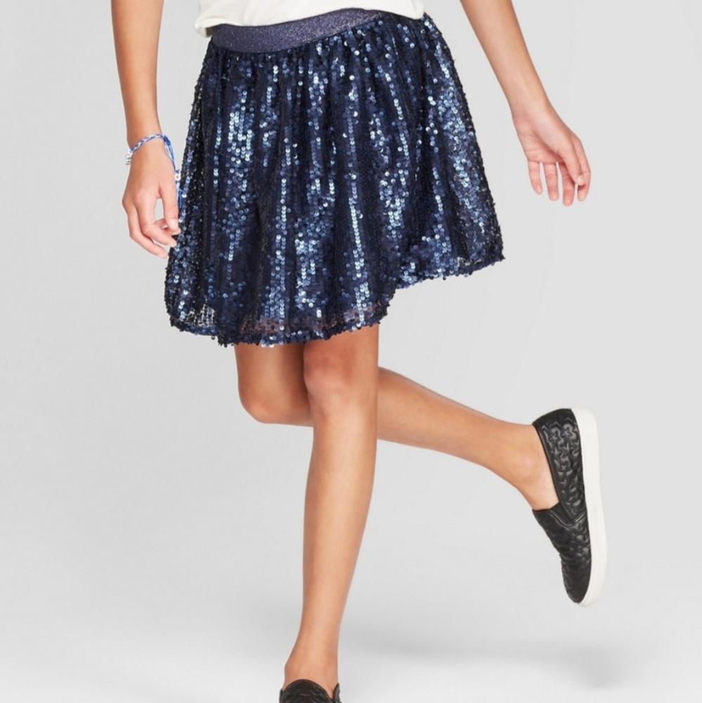 Cat & Jack Dark Blue Sequin Skirt